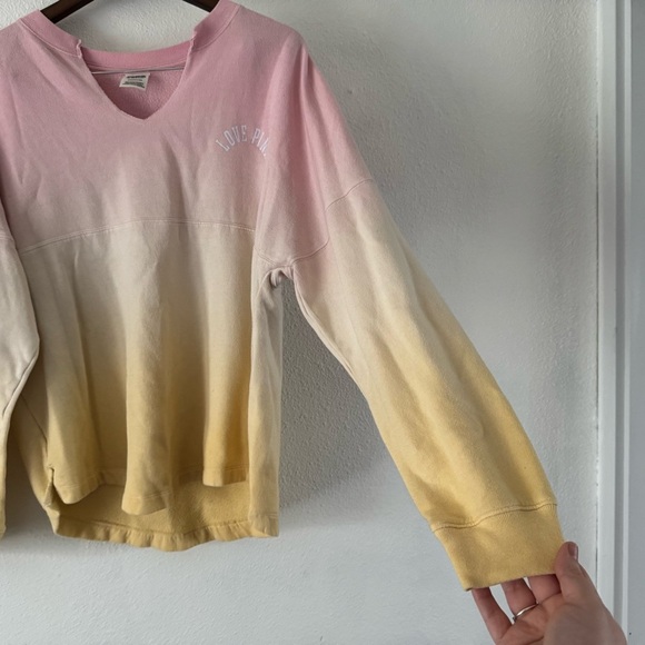 PINK Victoria Secret Oversized Sweatshirt Ombre Dip Dye Small Streetwear Y2K - Picture 4 of 15